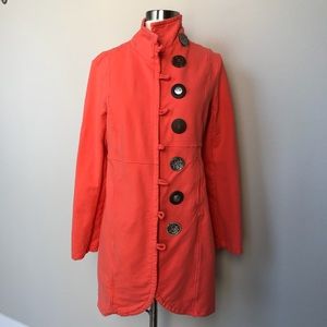 Neon Buddha Long Orange Coat Size S